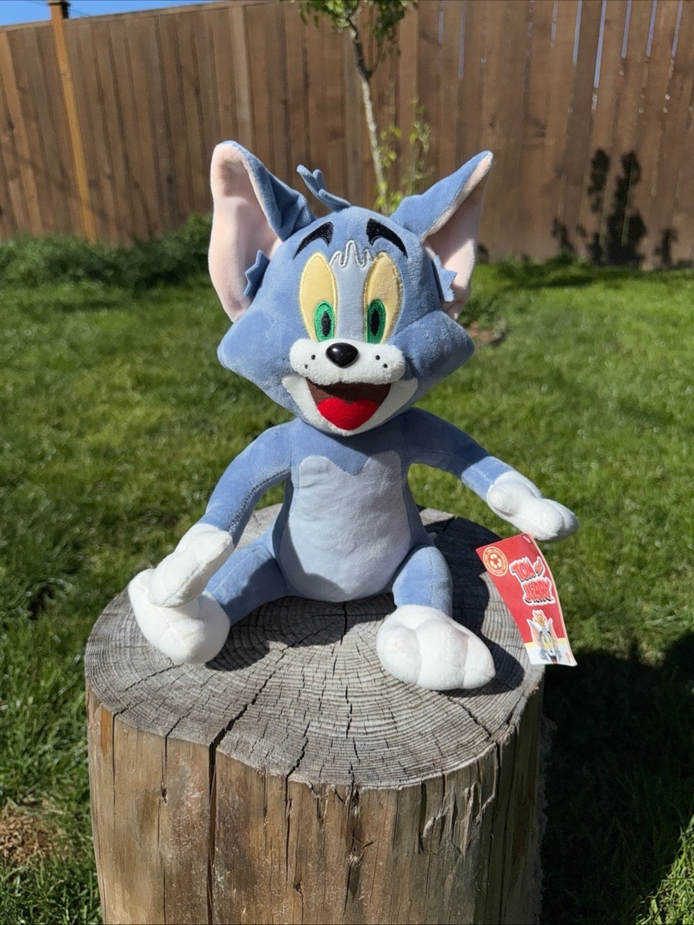 Blue and White Tom Cat Plush Stuffed Animal - Soft Cuddly Toy